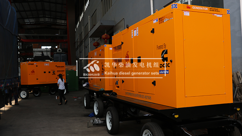 婁底市（shì）三台100kw移動靜音發電機組成功出廠